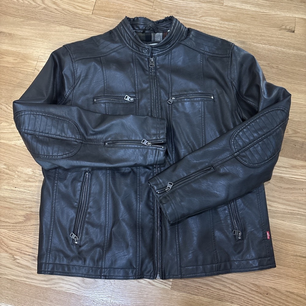 Levi's VTG Leather Jacket Mens XL Elbow